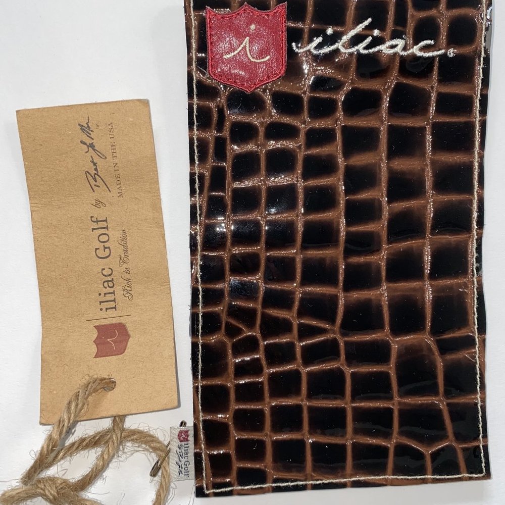 iliac Golf Yardage Book Cover Brown Leather New